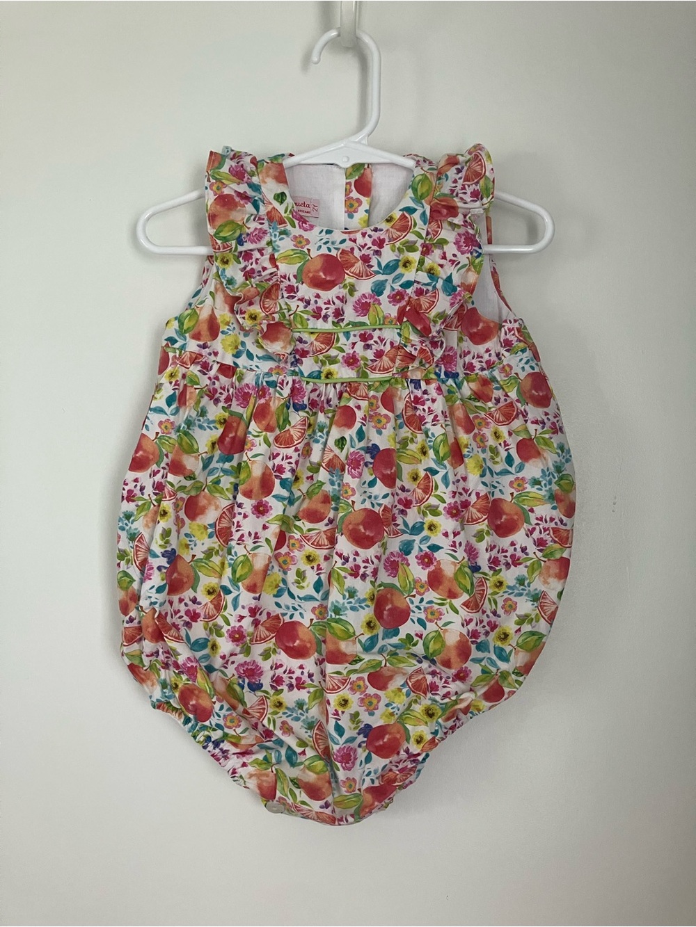 La Coqueta Baby Floral Fruit Print Ruffled One-Piece Romper